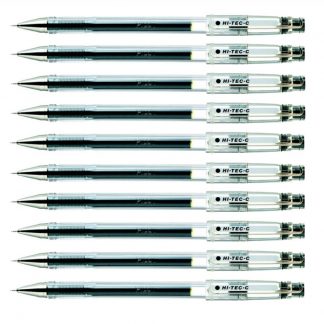 10 pc of Pilot Hi Tec C Pen (Known as G Tec C) 0.4mm Ultra fine tip Black