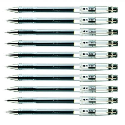 10 pc of Pilot Hi Tec C Pen (Known as G Tec C) 0.4mm Ultra fine tip Black