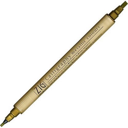 ZIG Memory System Calligraphy marker pen set 2 x Black, 1 x Gold, 1 x Silver - Image 3