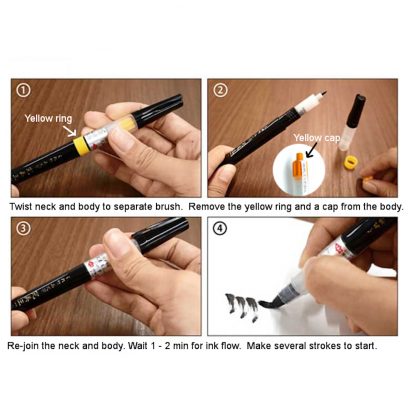 ZIG Kuretake Bimoji Cambio Black Brush pen : Extra fine tip - Image 2