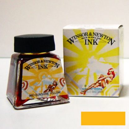 Winsor and Newton Drawing ink 14ml : Sunshine Yellow - Image 3