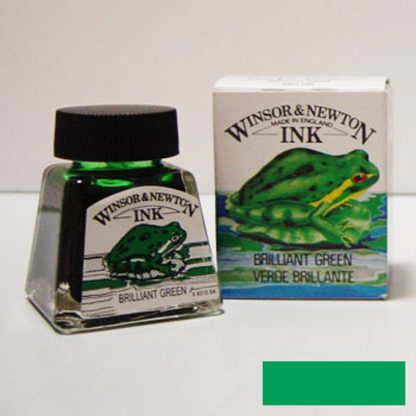 Winsor and Newton Drawing ink 14ml : Brilliant Green - Image 3