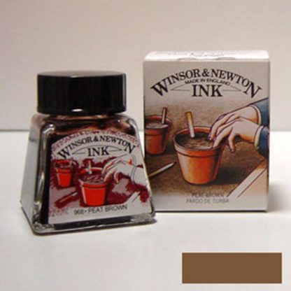 Winsor and Newton Drawing ink 14ml : Peat Brown - Image 3