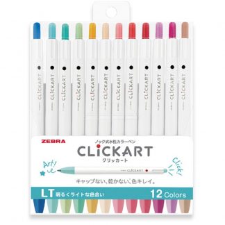 Zebra ClickArt (Click Art) Retractable marker pen 12 Light colour set