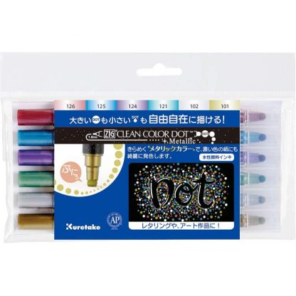 ZIG Kuretake Clean colour DOT Metallic (6/pk) - Image 10