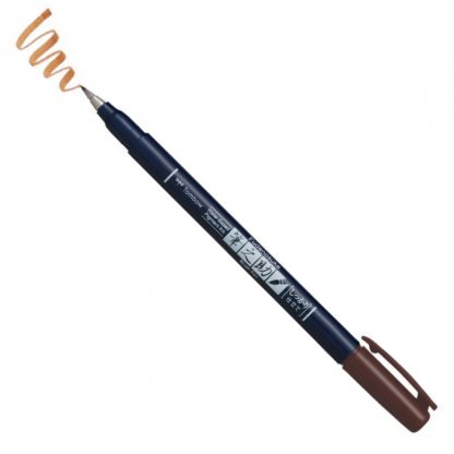 Tombow Fudenosuke Brush pen COLOUR Brown : Hard tip