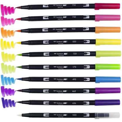 Tombow Dual Brush Pen Bright colour 10 pen set - Image 6