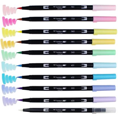 Tombow Dual Brush Pen Pastel colour 10 pen set - Image 6