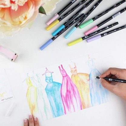 Tombow Dual Brush Pen Pastel colour 10 pen set - Image 8