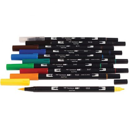 Tombow Dual Brush Pen Primary colour 10 pen set - Image 2