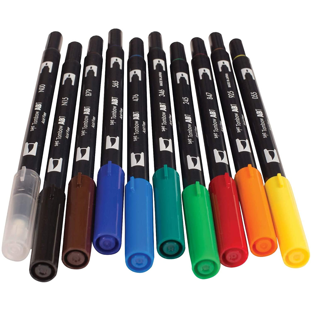 Tombow ABT Dual Brush Pen 10 set, Manga Shonen Colours