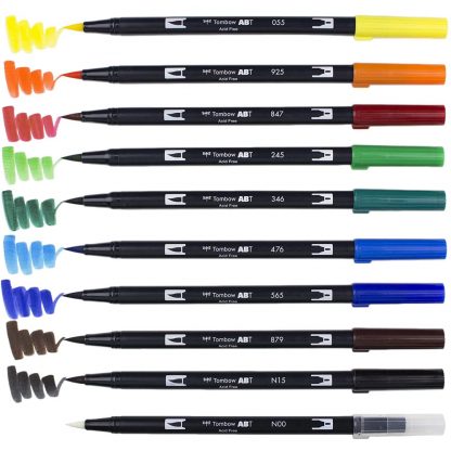 Tombow Dual Brush Pen Primary colour 10 pen set - Image 6