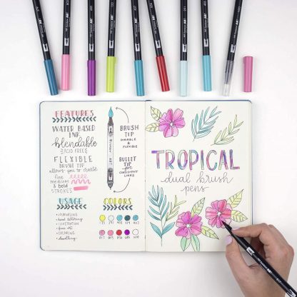 Tombow Dual Brush Pen Tropical colour 10 pen set - Image 7