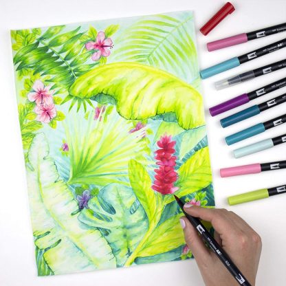 Tombow Dual Brush Pen Tropical colour 10 pen set - Image 8