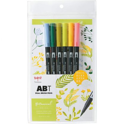 Tombow Dual Brush Pen Botanical colour 6 pen set