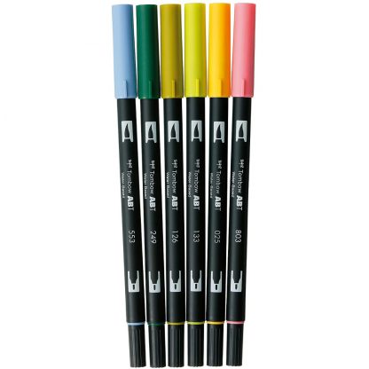 Tombow Dual Brush Pen Botanical colour 6 pen set - Image 2