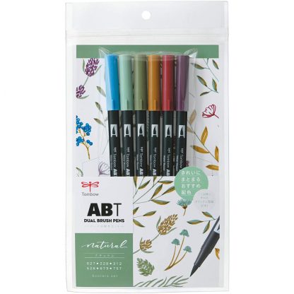 Tombow Dual Brush Pen Natural colour 6 pen set