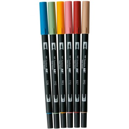 Tombow Dual Brush Pen Nordic colour 6 pen set - Image 2