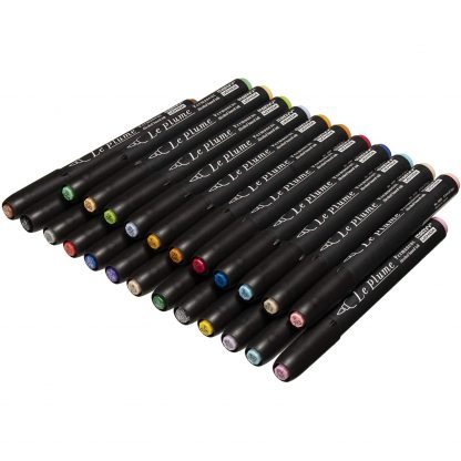 Marvy Le Plume Permanent marker (Alcohol based ink) 24 Basic colour set - Image 5