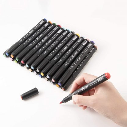Marvy Le Plume Permanent marker (Alcohol based ink) 24 Basic colour set - Image 4