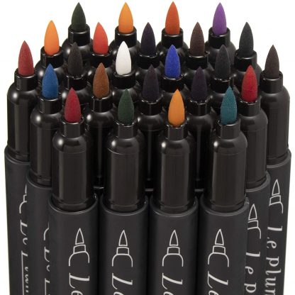 Marvy Le Plume Permanent marker (Alcohol based ink) 24 Basic colour set - Image 3