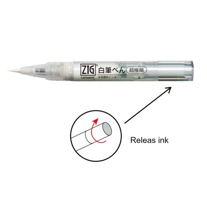 ZIG Kuretake Ultra fine tip White brush pen - Image 5