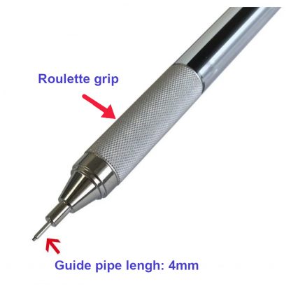Tombow Mono Graph Zero Mechanical pencil 0.5mm Metallic Silver barrel - Image 2