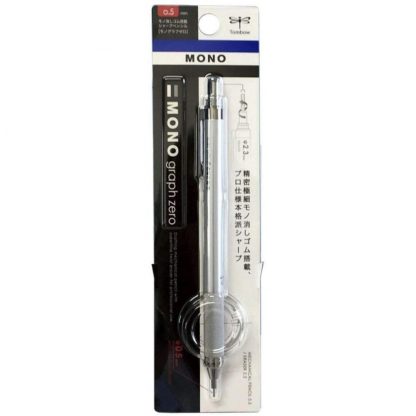 Tombow Mono Graph Zero Mechanical pencil 0.5mm Metallic Silver barrel - Image 5