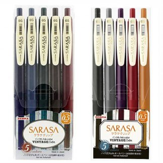 Zebra Sarasa Clip Gel ink ball point pen 0.5mm Vintage colour I & II set
