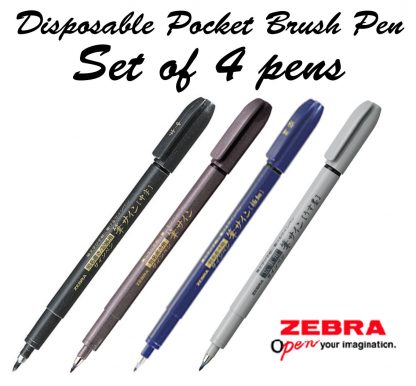 Zebra Zensations (Fude Sign) brush pen: Extra Fine, Fine, Medium & Grey pen set - Image 2