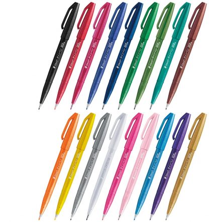 Pentel Fude Touch sign brush pen 18 colour set - Image 3