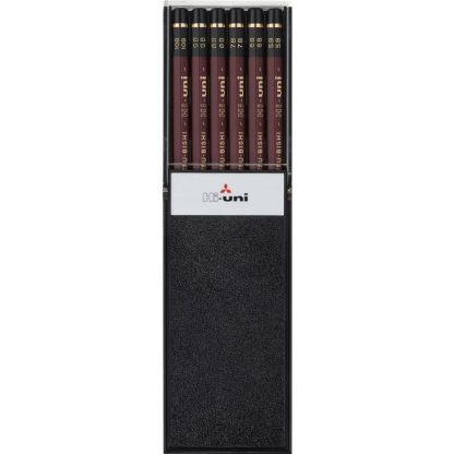 Uniball Hi Uni Graphite Sketching 12 assorted pencils in a plastic case: Set C