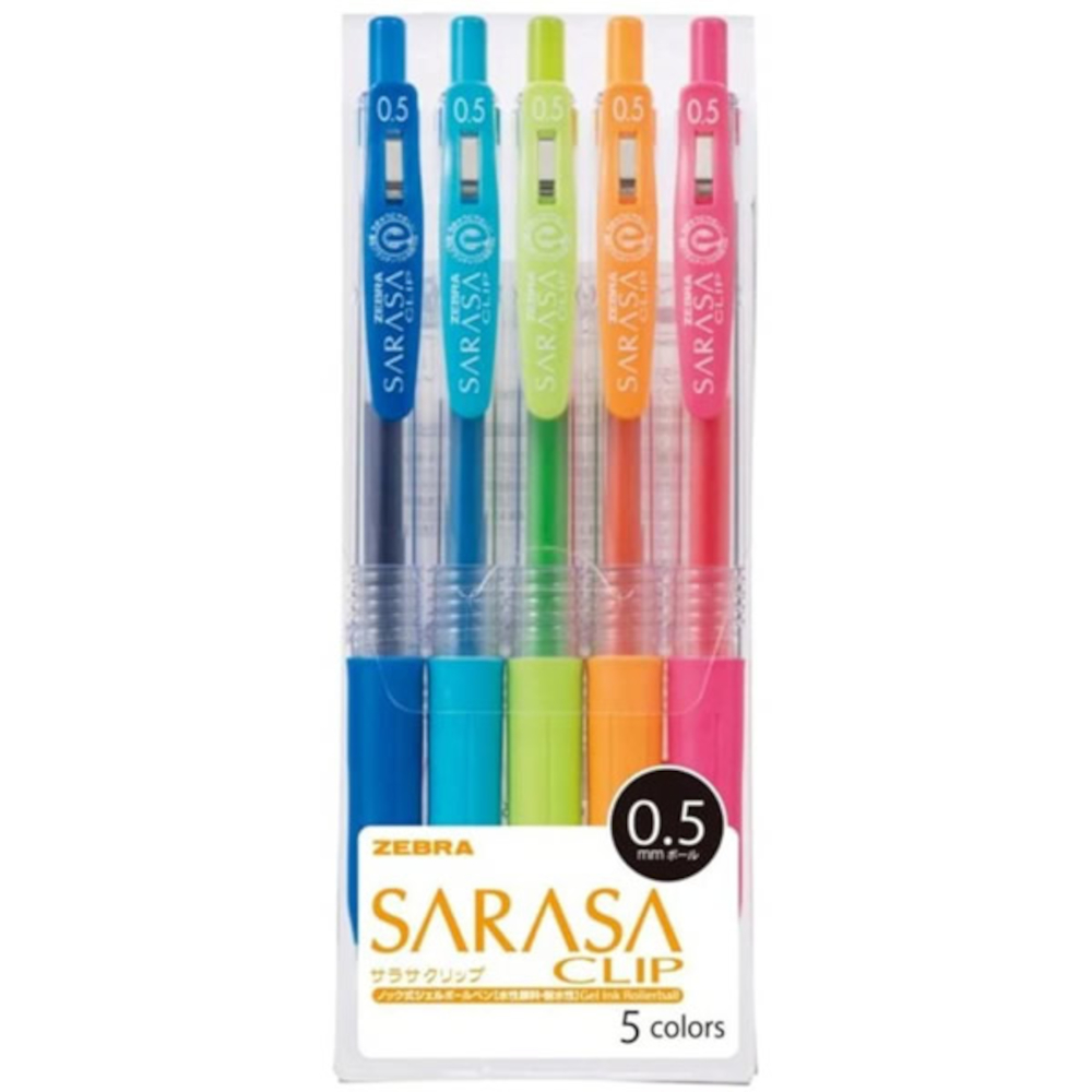 Zebra Sarasa Clip Gel ink Ballpoint pen 0.5mm 5 Colour set Manga Arts