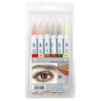 ZIG Clean colour real brush pen 6 colour set : Portrait colour II