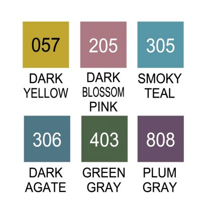 ZIG Clean colour real brush pen 6 colour set : Smoky colour - Image 2