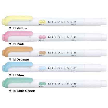 Zebra Mildliner Mild and Fluoresent colour set (5/pk) WKT7-5C-N (New Package) - Image 2