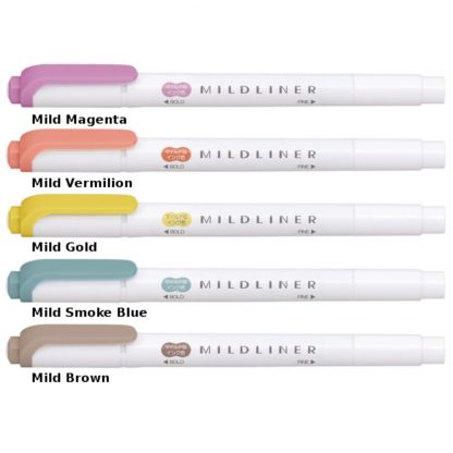 Zebra Mildliner Deep and Warm colour set (5/pk) WKT7-5RC-N (New Package) - Image 2