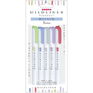 Zebra Mildliner Cool and Refined colour set (5/pk) WKT7-5NC-N (New Package)