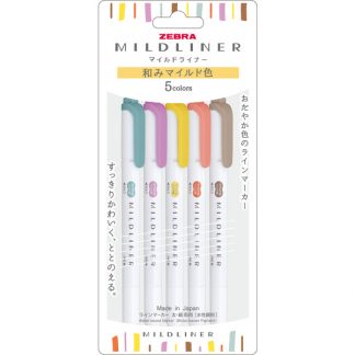 Zebra Mildliner Deep and Warm colour set (5/pk) WKT7-5RC-N (New Package)