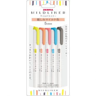 Zebra Mildliner Friendy colour set (5/pk) WKT7-N-5C-N (New Package)