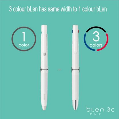 Zebra bLen 3C 3 colour ballpoint pen 0.5mm (Black, Red and Blue colour ink) Black Barrel - Image 5