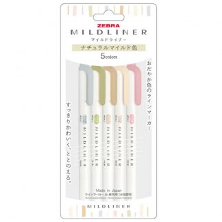 Zebra Mildliner Natural colour set (5/pk) WKT7-5C-NTC
