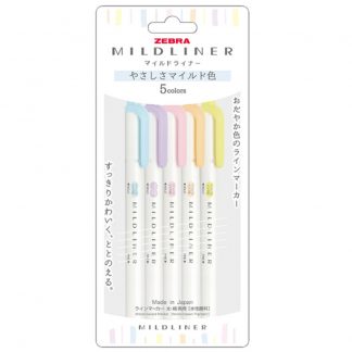 Zebra Mildliner Gentle colour set (5/pk) WKT7-5YC