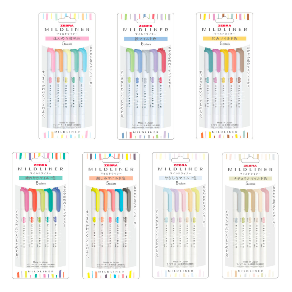 Zebra Mildliner Markers 35-Color Set