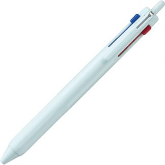 Uniball Jetstream 3 colour ink pen (Black, Blue and Red) 0.5mm Ice Blue body SXE3-507 - Black ink 70% up