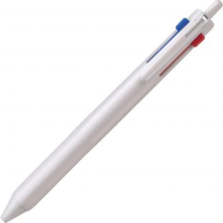 Uniball Jetstream 3 colour ink pen (Black, Blue and Red) 0.5mm White Light Pink body SXE3-507 - Black ink 70% up