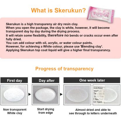 Aibon Sangyo Sukerukun - Transparent air dry resin clay - Image 3