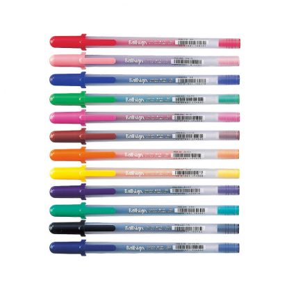 Sakura Ballsign pen (A.K.A. Gelly Roll Classic) Medium tip 12 colour set - Image 2