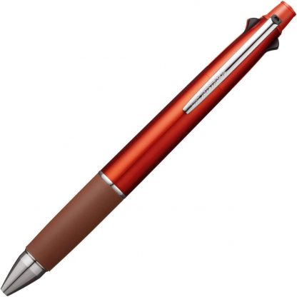 Uniball Jetstream 4 & 1 Multi pen (4 ink 0.5mm pens + 0.5mm Pencil) Blood Orange Barrel