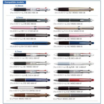 Replacement ink for Uniball Jetstream Multi colour ink pen - SXR-80 Black 0.38mm - Image 3